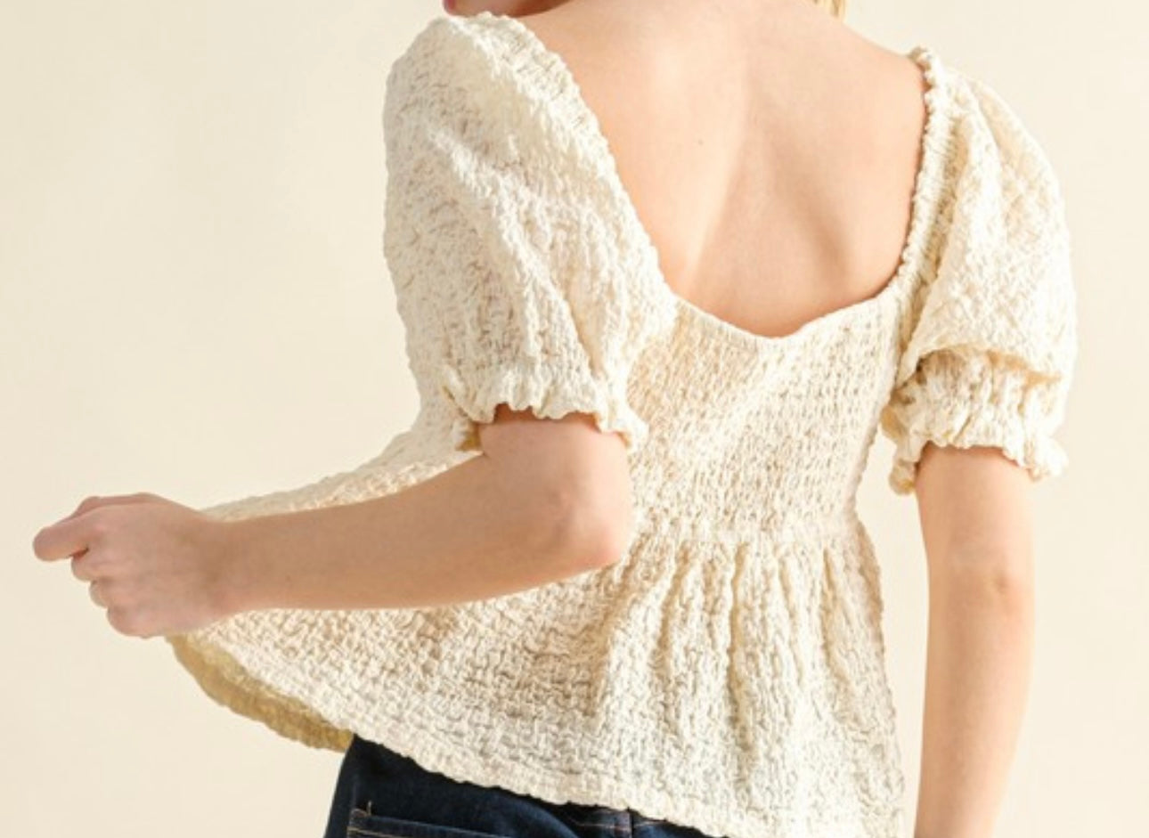 Textured and Smocked Top