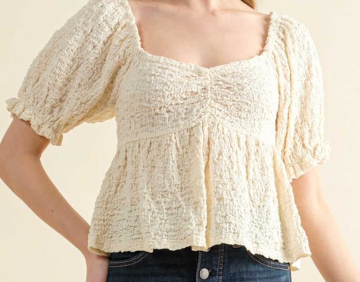 Textured and Smocked Top