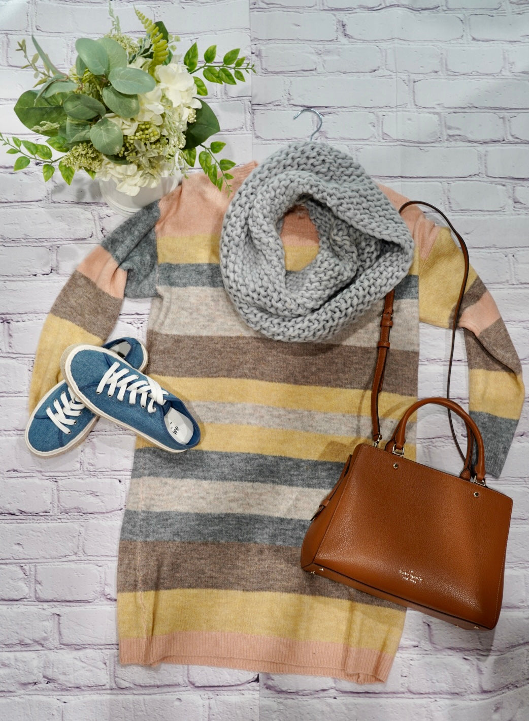 Melange Pastel Multi Stripe Sweater Dress