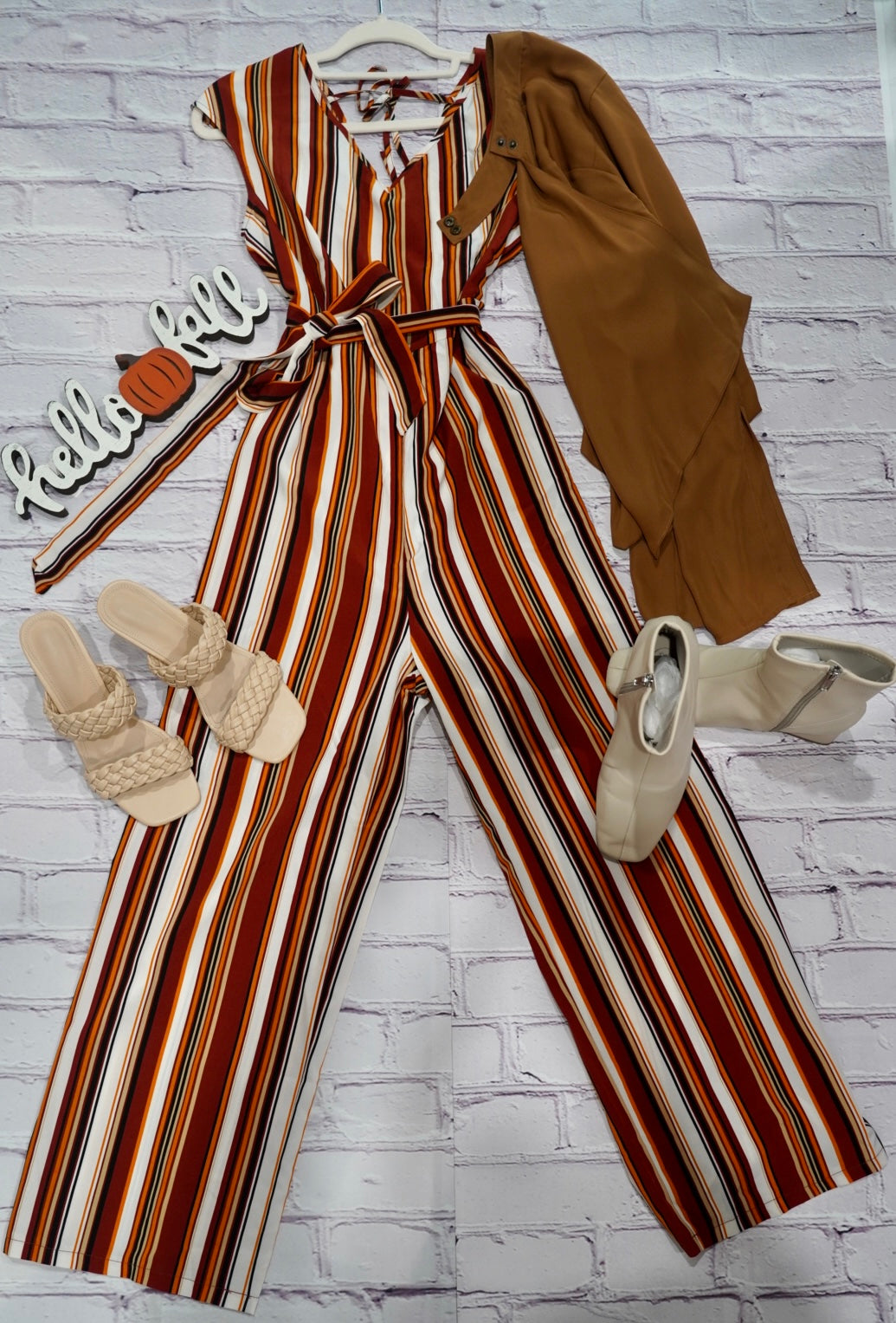 Multi Striped Sleeveless Jumpsuit