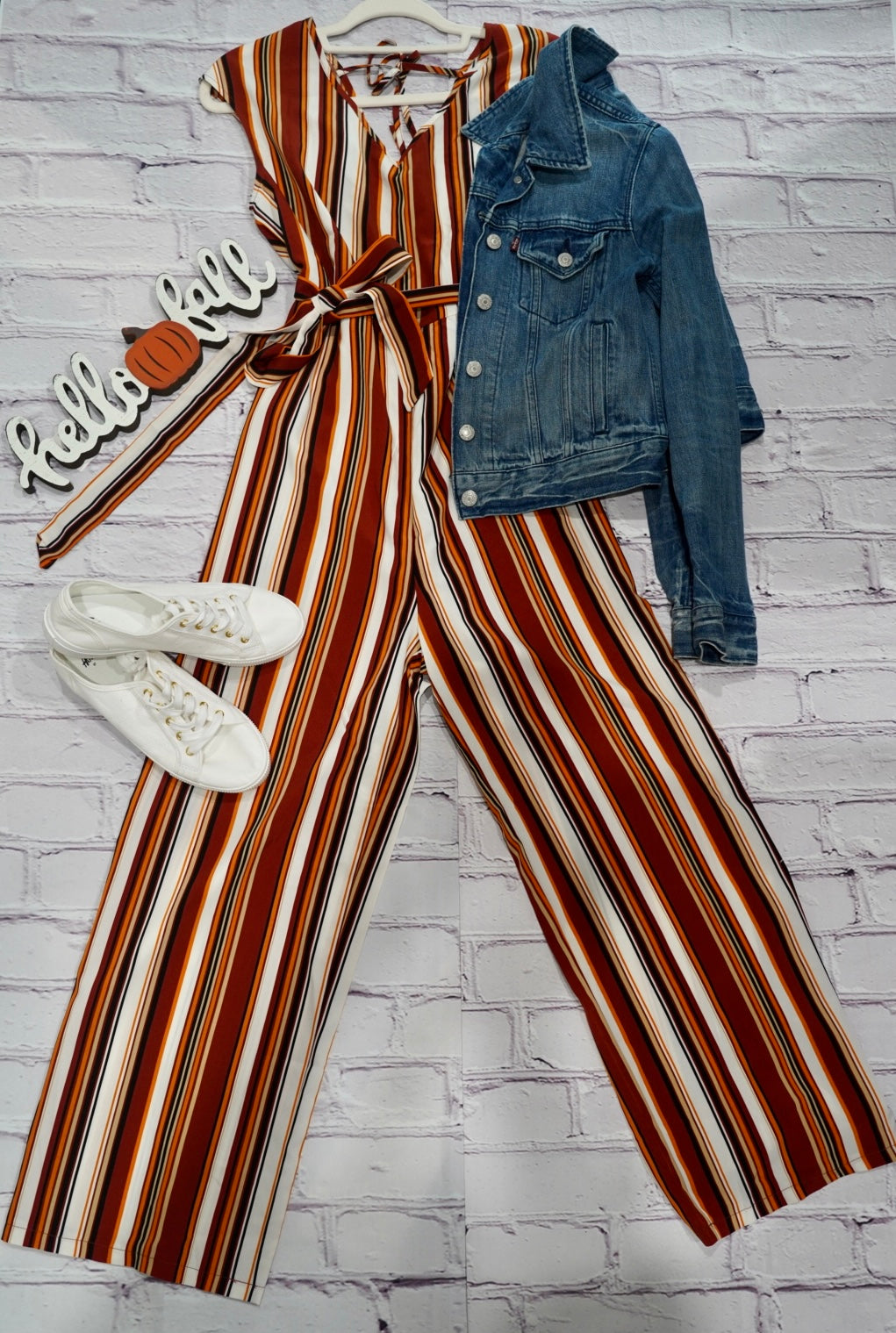 Multi Striped Sleeveless Jumpsuit