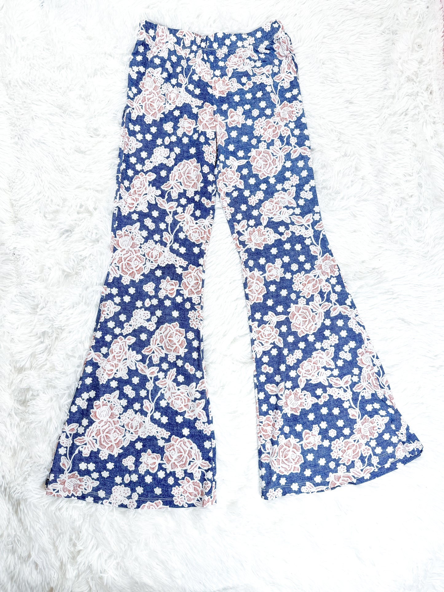 Bell bottom flare leg print pants