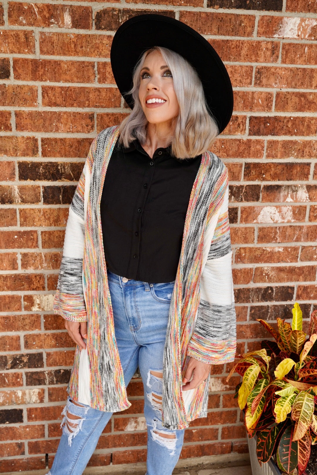 Multi Color Stripe Sweater Cardigan