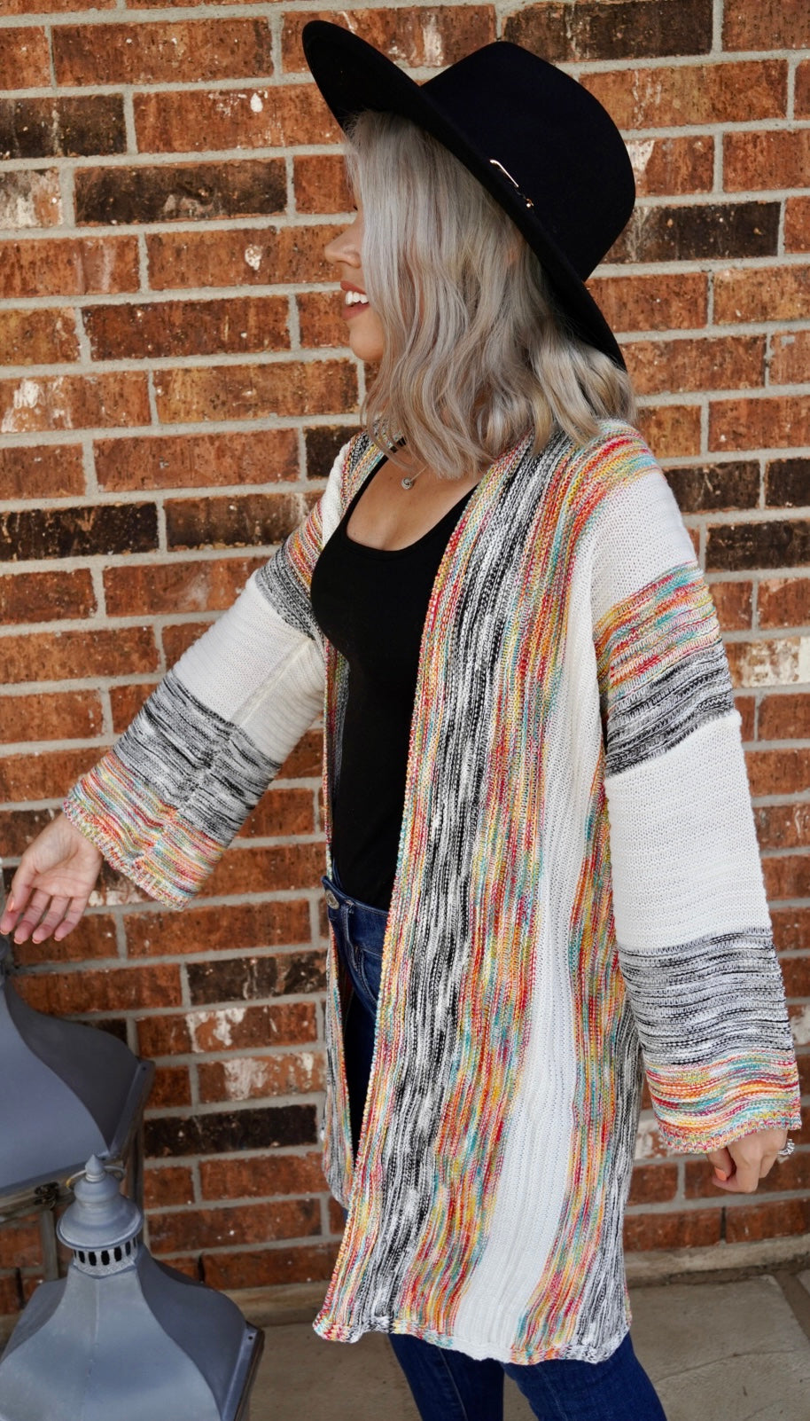 Multi Color Stripe Sweater Cardigan