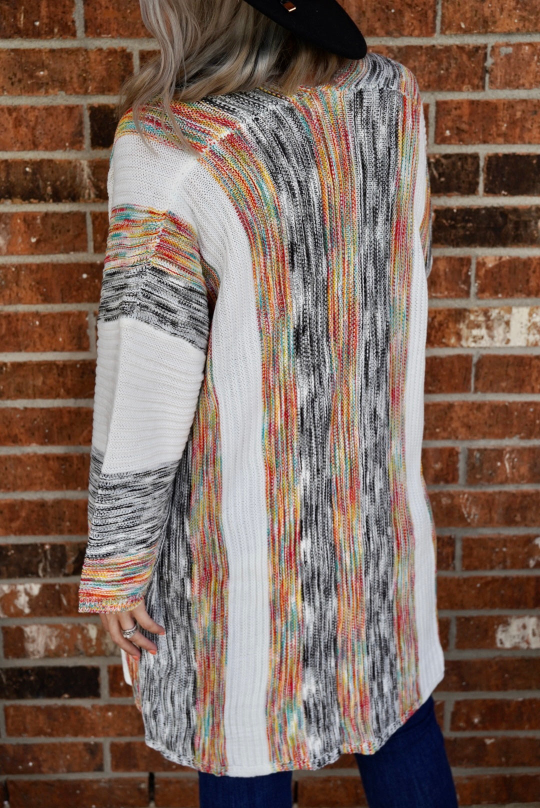 Multi Color Stripe Sweater Cardigan