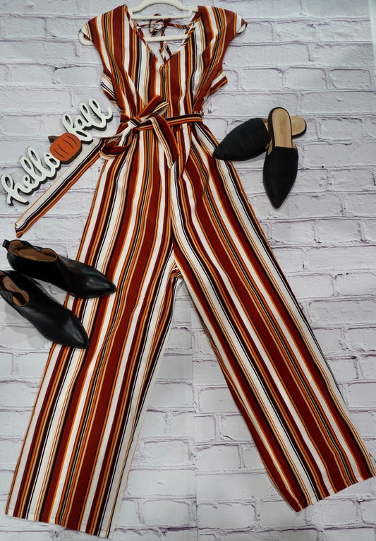 Multi Striped Sleeveless Jumpsuit