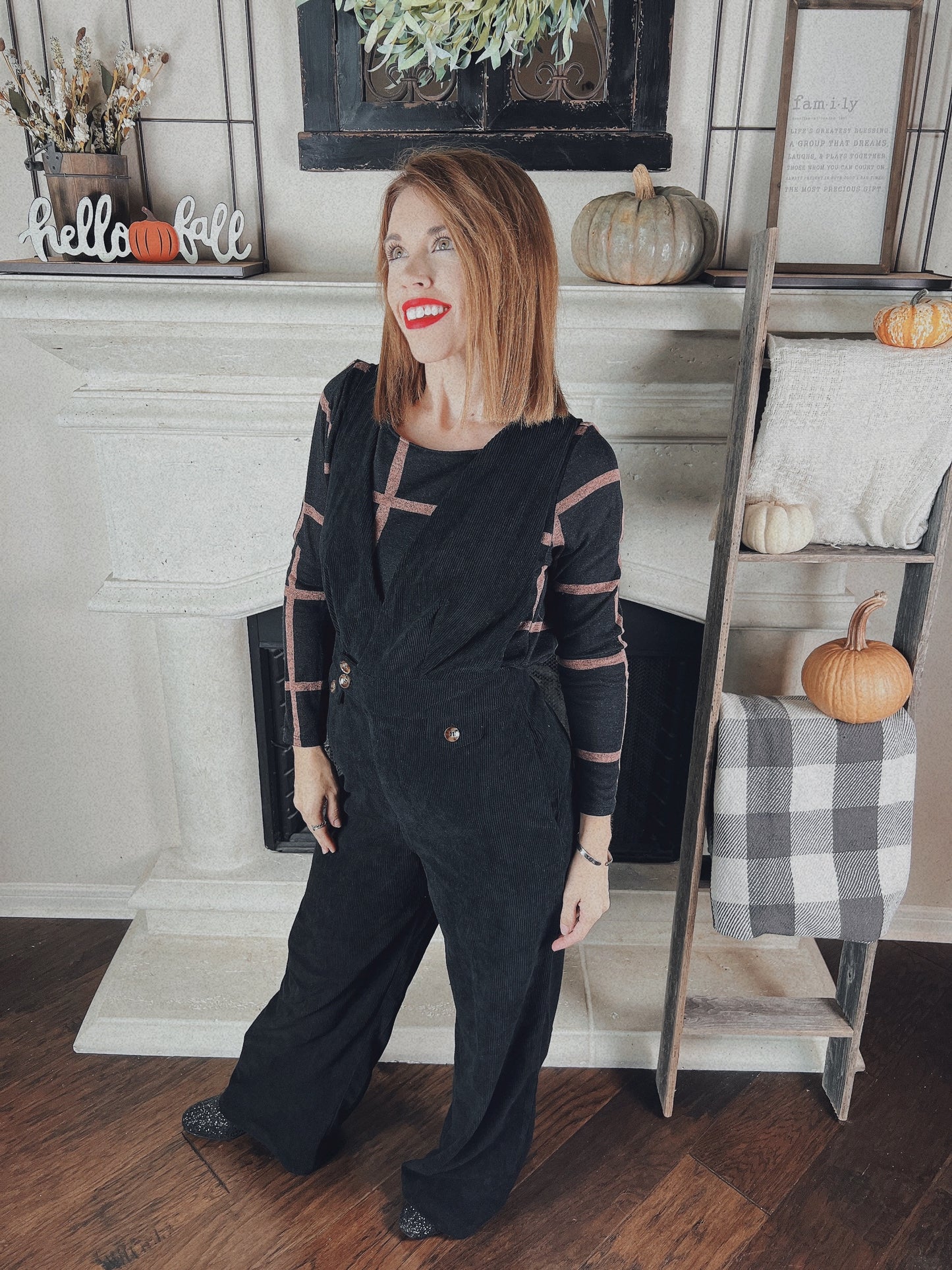 Black Corduroy Jumpsuit