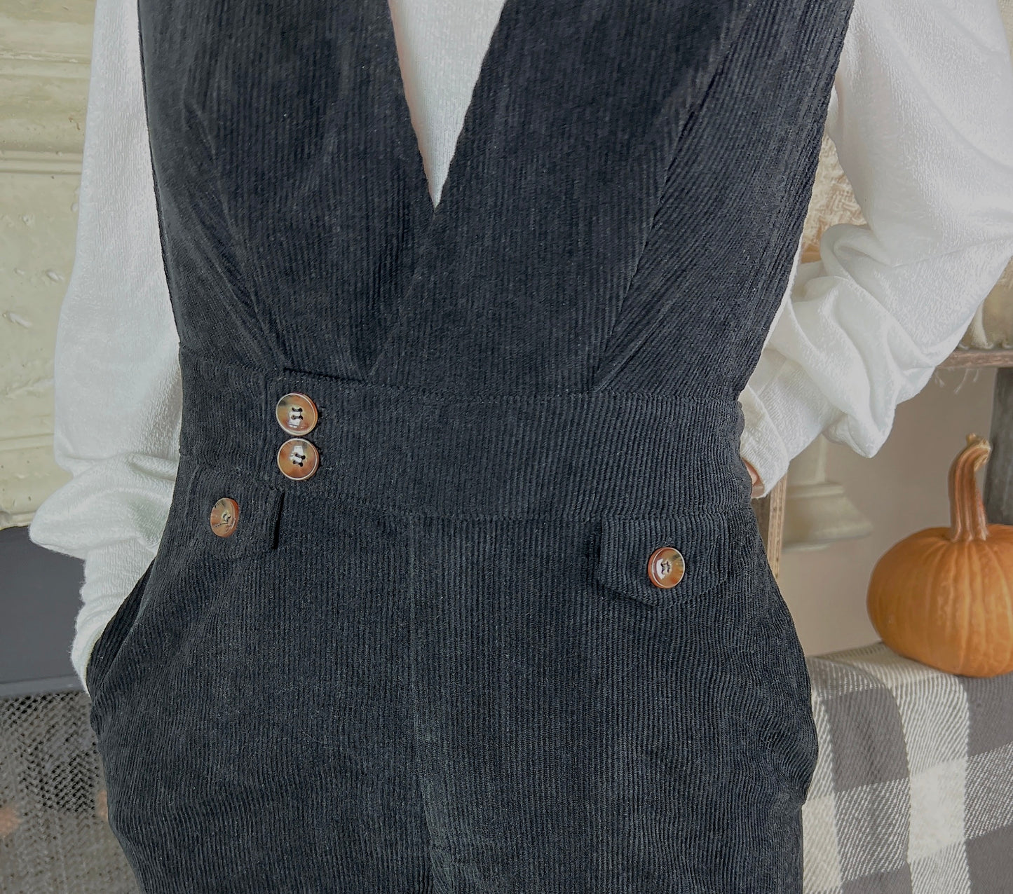 Black Corduroy Jumpsuit